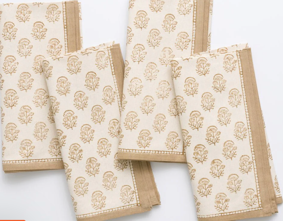 Anika Beige Napkin Set of 4