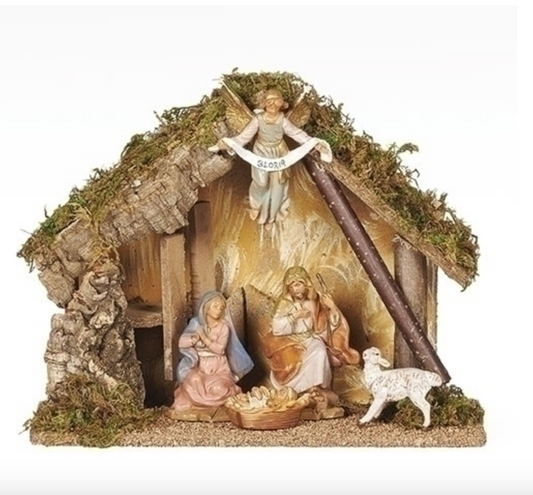 5 Figure Nativity with Italian Stable