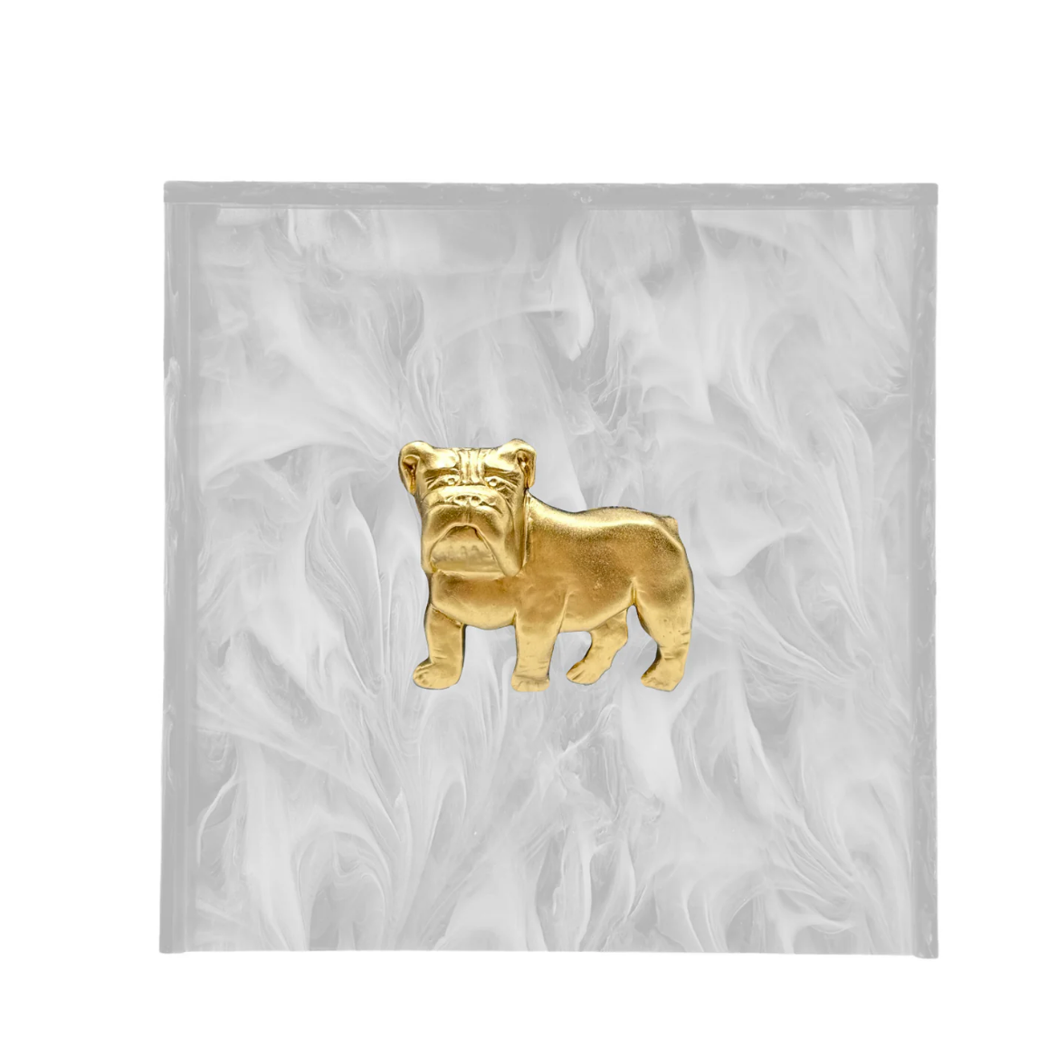 Big Bulldog Cocktail Napkin Box in Pearl