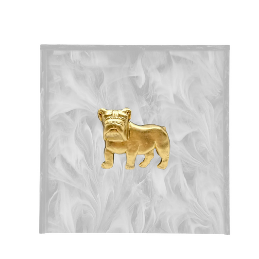 Southern Tribute Big Bulldog Cocktail Napkin Box in Pearl