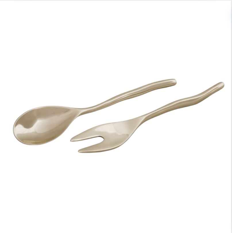 SIERRA MODERN Maia Lg Salad Servers - Shiny Gold