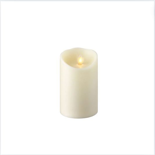 3.5" X 5" Moving Flame Ivory Pillar Candle