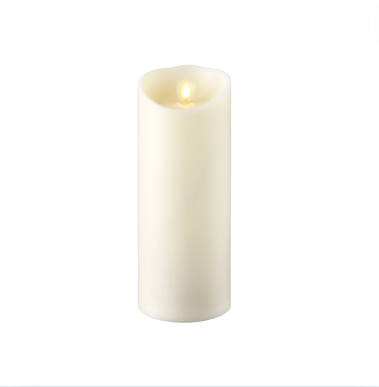3.5" X 9" Moving Flame Ivory Pillar Candle