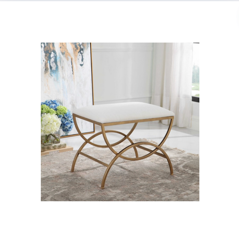White and Gold Stool