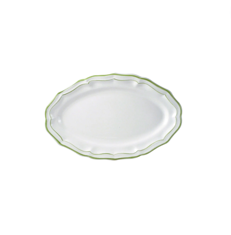 Gien Filet Vert Medium Oval Platter