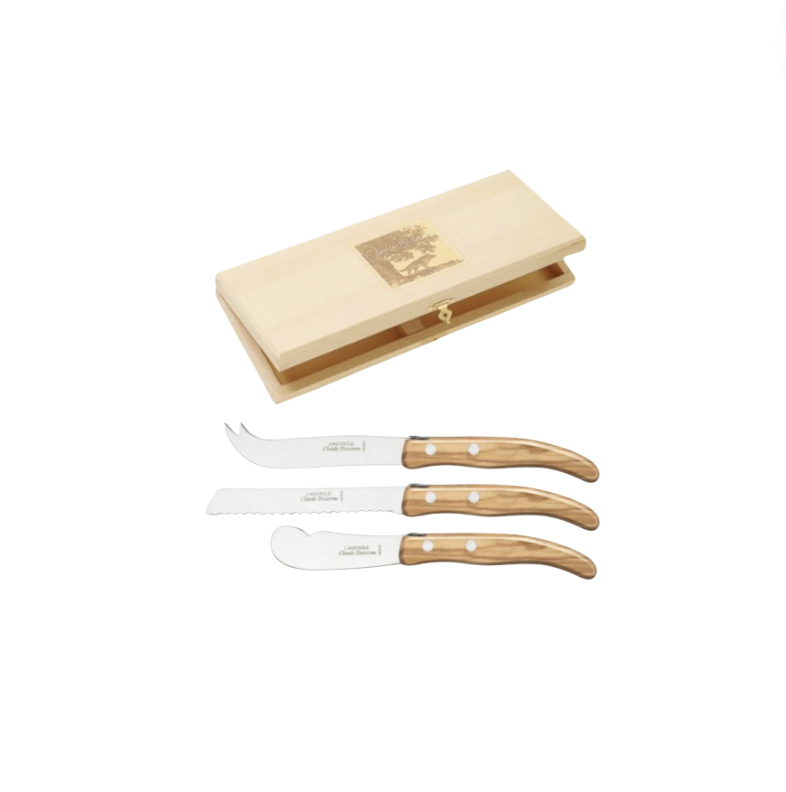 Berlingot 3 Piece Olive Wood Handle Breakfast Set