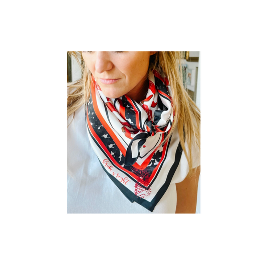 Brooke Wright Red & Black Boots Scarf