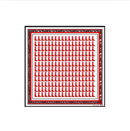 Red & Black Boots Scarf
