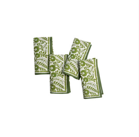 Pomegranate Cactus Flower Lettuce Green Napkin | Set of 4