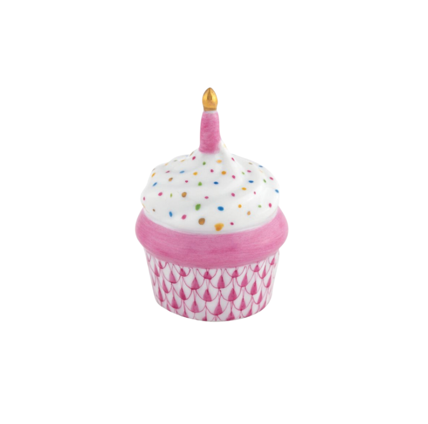 Cupcake with Candle - Raspberry