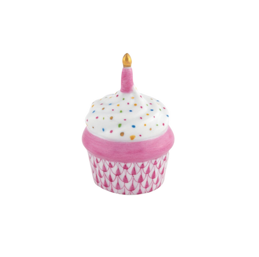 Cupcake with Candle - Raspberry