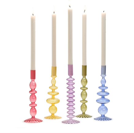 Hand-Blown Glass Candleholder