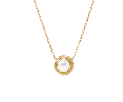 Julie Vos Wave Stone Delicate Necklace-Pearl-OS