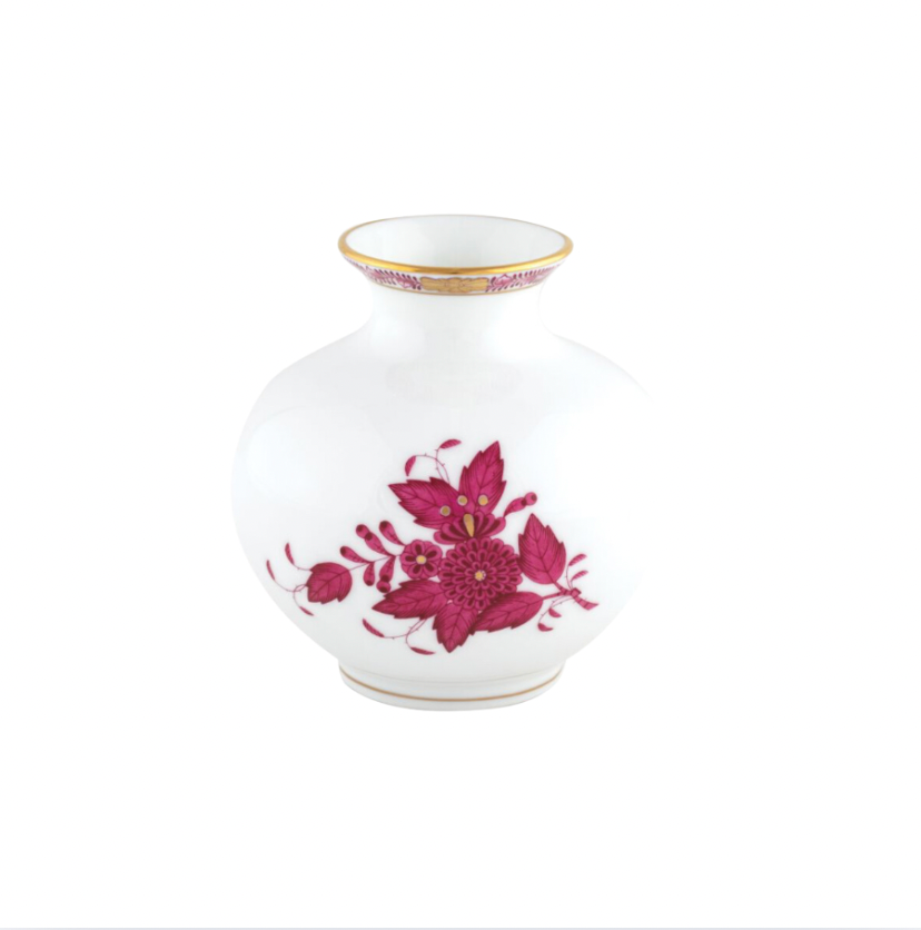 Raspberry Chinese Bouquet Round Vase