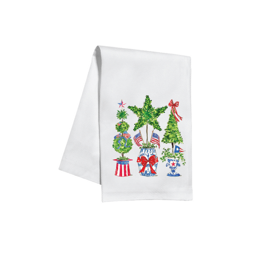 Patriotic Topiary Trio Kitchen Towel