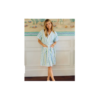 Women’s Short Sea Squiggle Plush Robe
