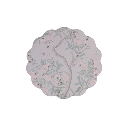 Beatriz Ball VIDA Chinoiserie Reversible Round Placemats Set of 4 (Light Teal & White)