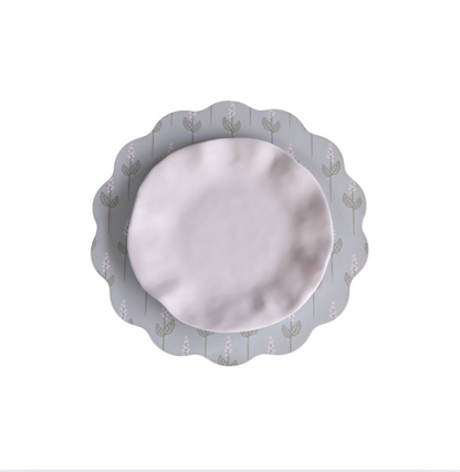 Beatriz Ball VIDA Chinoiserie Reversible Round Placemats Set of 4 (Light Teal & White)