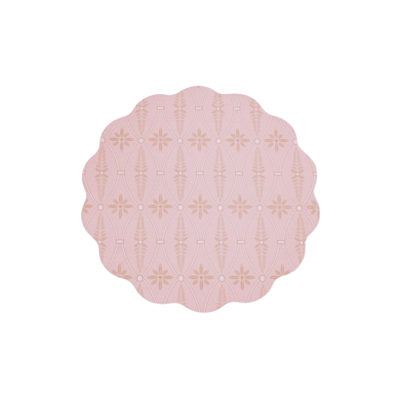 Beatriz Ball VIDA Blooms & Branches Reversible Round Placemats Set of 4 (Pastel Pink & Blue)