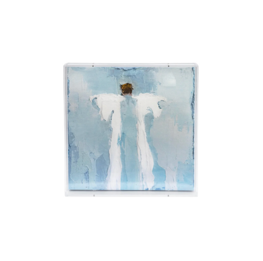 Anne Neilson Brave Love Blue Acrylic Shadow Box Art