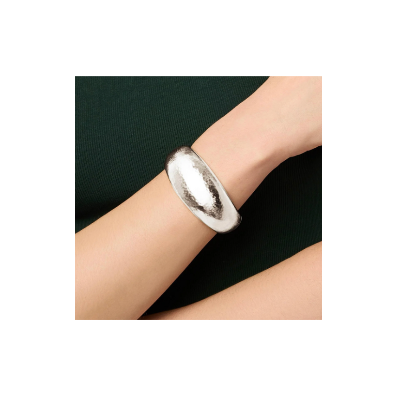 Julie Vos Silver Catalina Statement Hinge Bangle