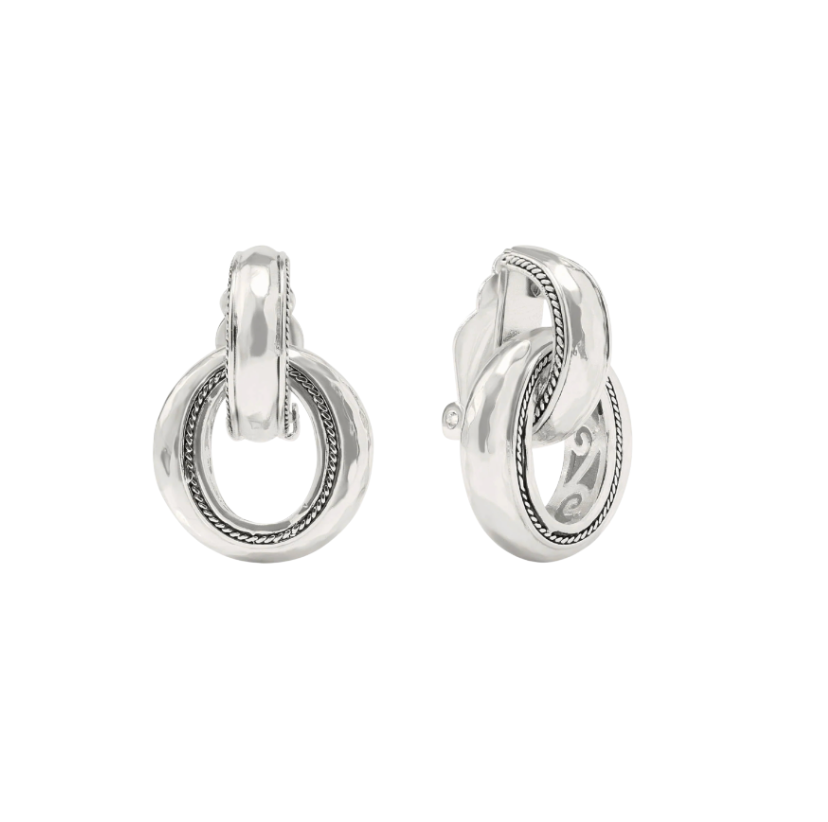 Julie Vos Cannes Doorknocker Silver Clip Earring