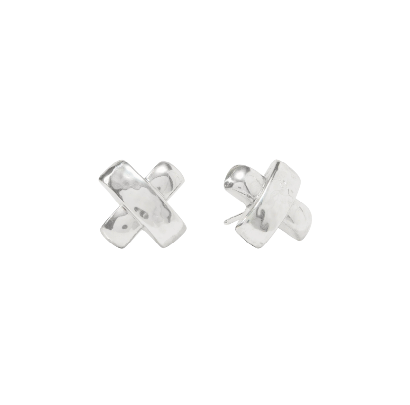 Julie Vos Catalina X Silver Stud Earring