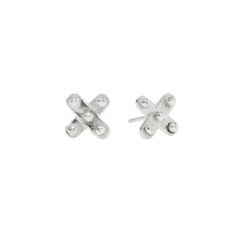 Julie Vos Silver SoHo Demi X Stud Earring