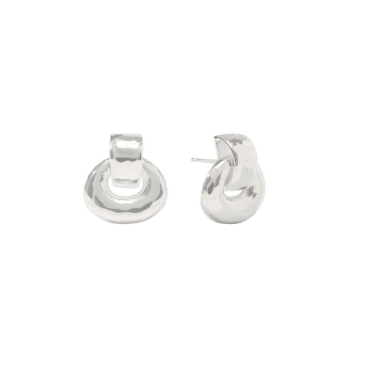 Julie Vos Silver Avalon Demi Doorknocker Earring