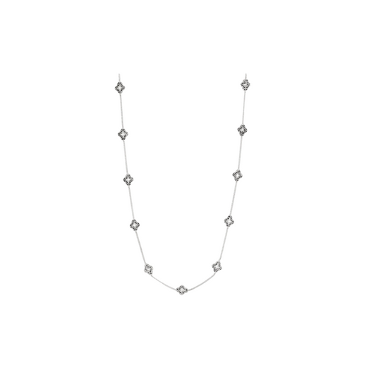 Julie Vos Silver Florentine Demi Delicate Station Necklace