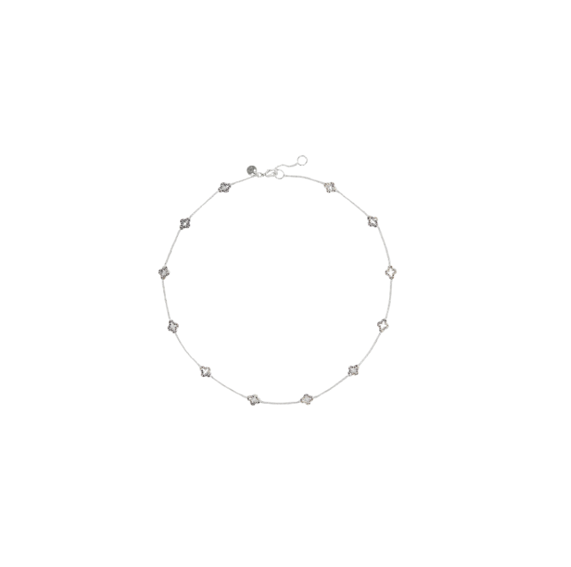 Julie Vos Silver Florentine Demi Delicate Station Necklace