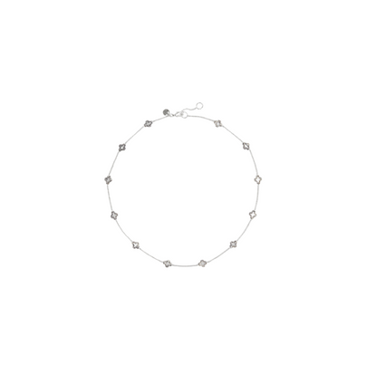 Julie Vos Silver Florentine Demi Delicate Station Necklace
