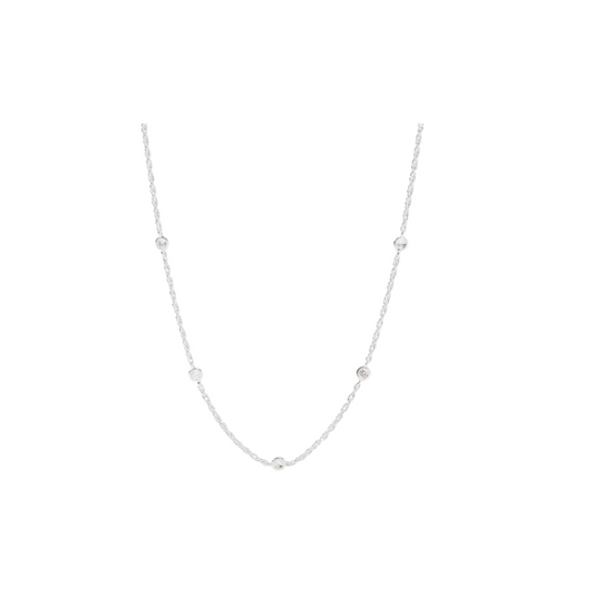 Julie Vos Silver Celeste Delicate Station Necklace-Cubic Zirconia