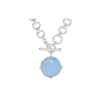 Julie Vos Silver Honeybee Demi Necklace-Chalcedony Blue