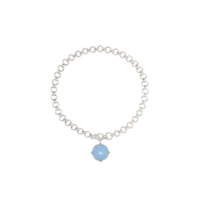Julie Vos Silver Honeybee Demi Necklace-Chalcedony Blue