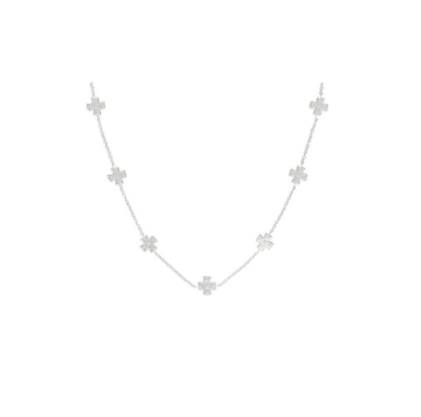 Julie Vos Silver Canterbury Delicate Station Necklace