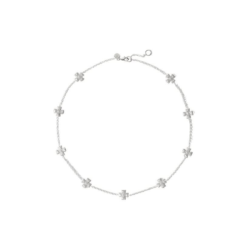 Julie Vos Silver Canterbury Delicate Station Necklace