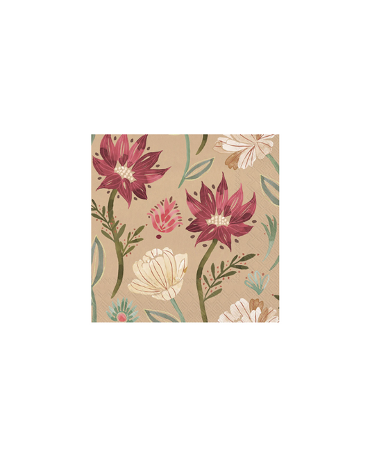 Floralscape Motif Cocktail Napkin