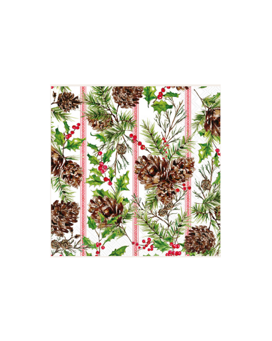 Pine Cone Stripe Cocktail Napkin