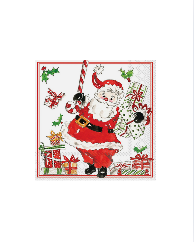 Holly Jolly Santas Cocktail Towel