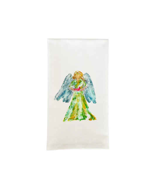 Green Angel with Cardinal Kitchen Towel
