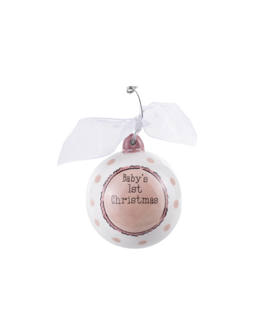 Baby's 1st Pink Rocking Horse Ornament