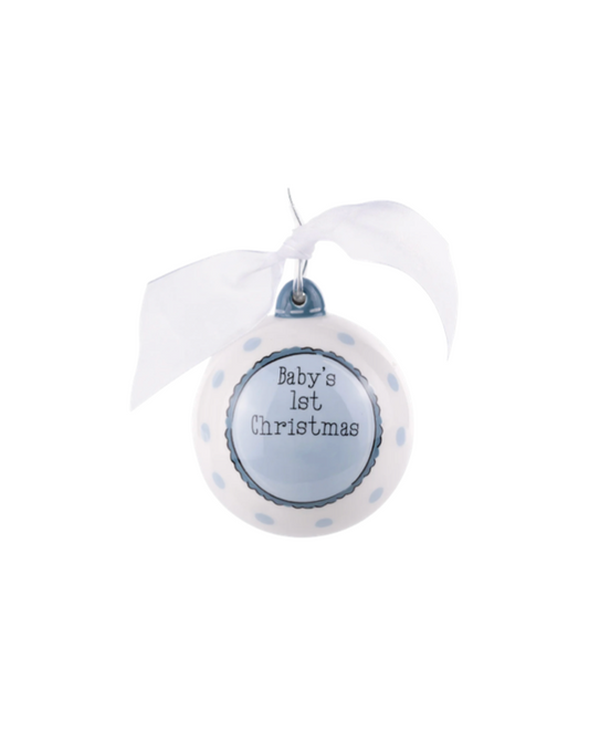 Baby's 1st Blue Rocking Horse Ornament