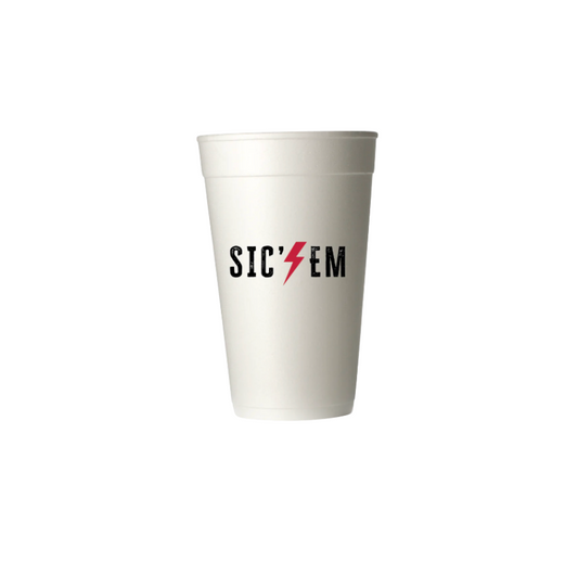 Sic 'Em Styrofoam Cups