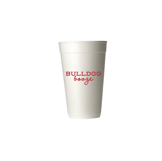Bulldog Booze Georgia Styrofoam Cups