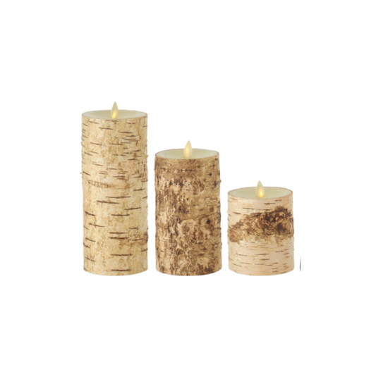Birch Bark Wax Indoor Pillar Candles