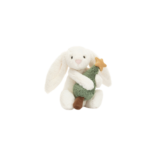 Jellycat Bashful Bunny with Christmas Tree