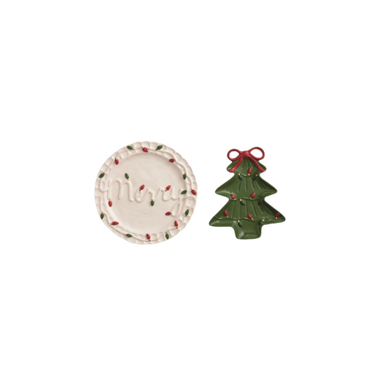 Merry & Tree Bow Platter