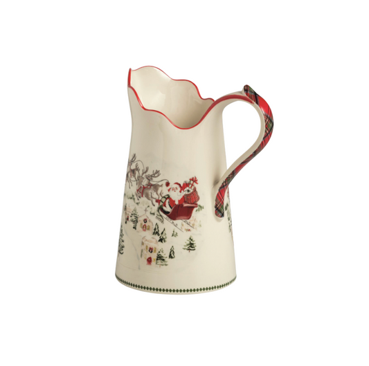 Santa Scene Christmas Pitcher