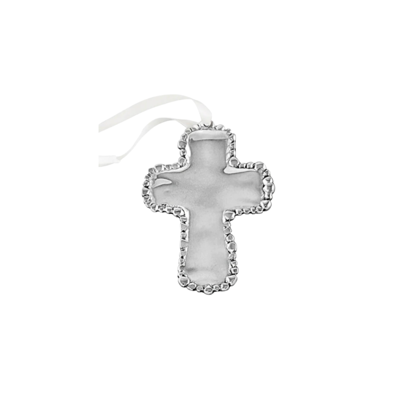 Beatriz Ball Baby Pearl Cross Ornament